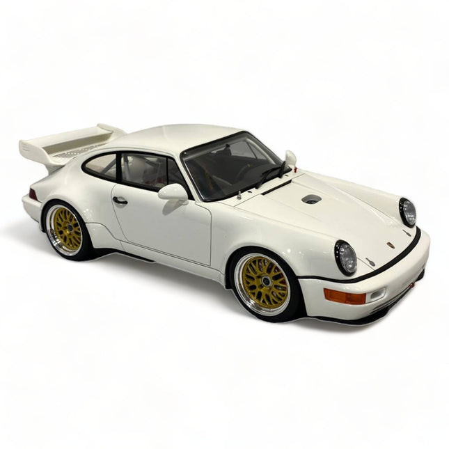 GT Spirit Porsche 911 RSR 964 1/18 White Diecast Model Car - studio product photo of the scale model