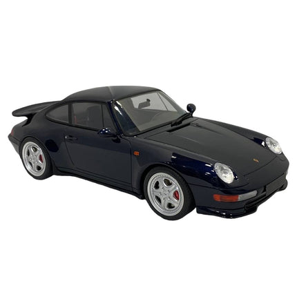 GT Spirit Porsche 911 (993) Carrera RS 1:18 Blue Diecast Model Car - studio product photo of the scale model