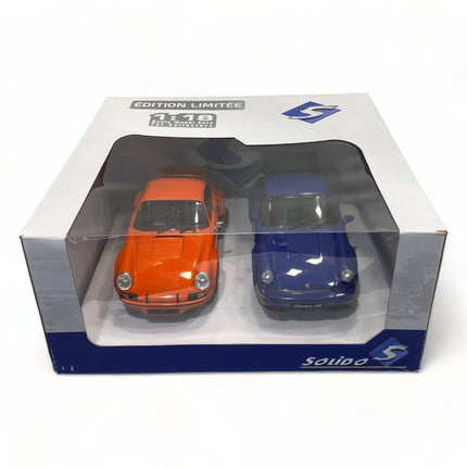 Solido Porsche 911 RSR and 964 RS 1/18 Diecast Model Car Combo Pack - detailed collector display model