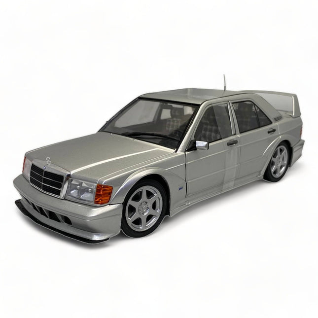 Solido 1/18 Mercedes-Benz 190E 2.5-16 Evolution II Silver Diecast Model Car - detailed collector display model