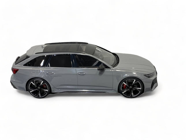 Motor Helix 1/18 Audi RS 7 Avant Grey Diecast Model Car - studio product photo of the scale model