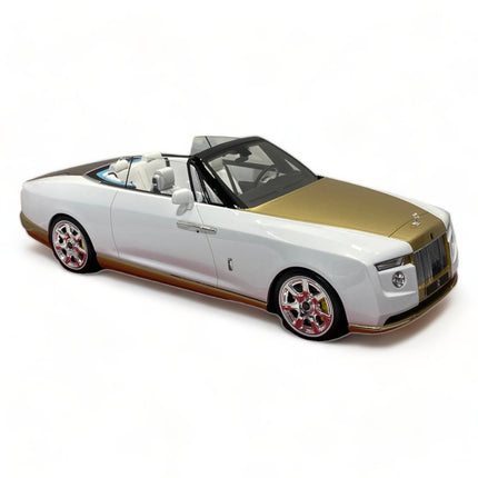 Motor Helix 1:18 Rolls-Royce Boat Tail White Diecast Model - premium collector scale model