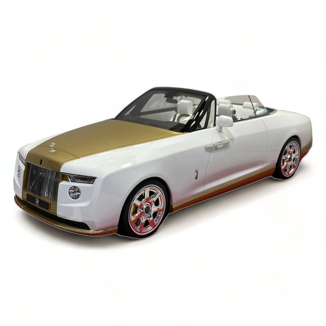 Motor Helix 1:18 Rolls-Royce Boat Tail White Diecast Model - detailed collector display model