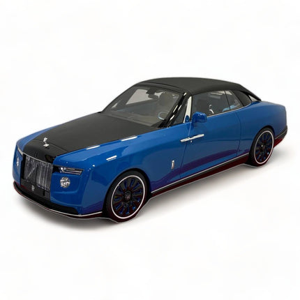Motor Helix 1/18 Rolls-Royce Boat Tail Blue Diecast Model Car - detailed collector display model