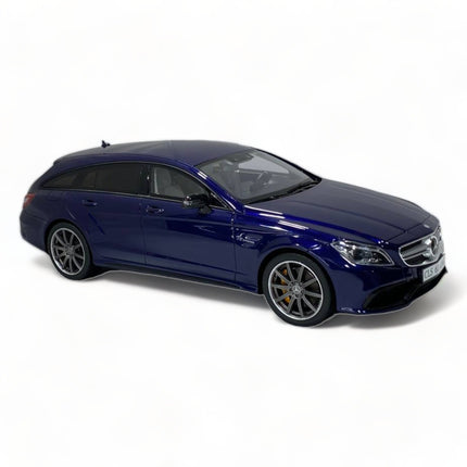 1/18 Mercedes Benz AMG CLS 63 Shooting Brake Blue Diecast Model Car GT Spirit - studio product photo of the scale model