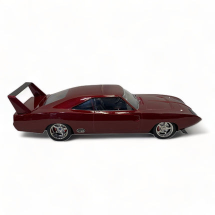 Greenlight Dodge Charger Daytona Fast & Furious 1/18 Maroon Diecast Model Car - studio product photo of the scale model