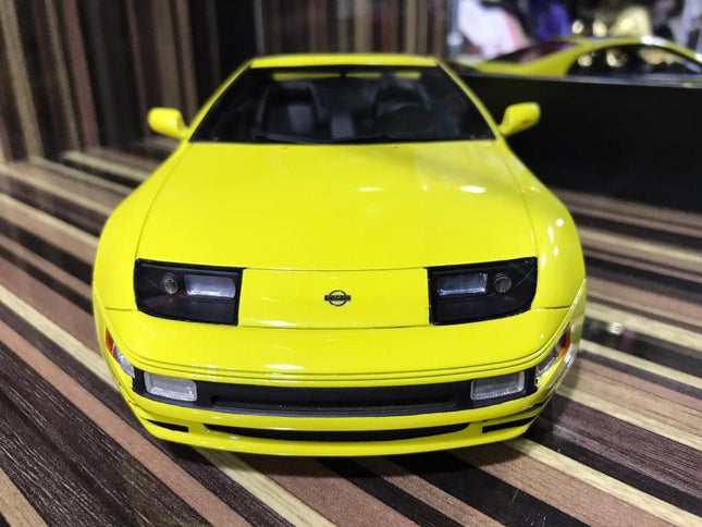 LCD Model Nissan 300ZX Turbo Yellow 1:18 Resin Model Car - studio product photo of the scale model