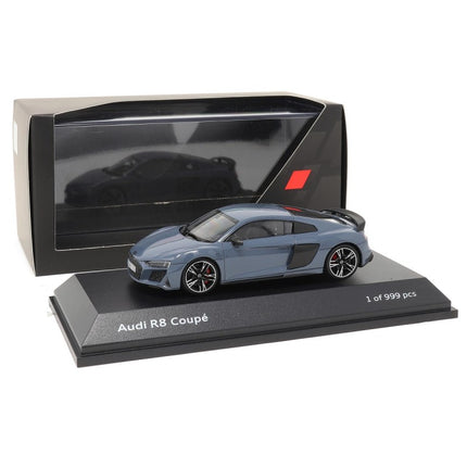 Audi R8 Coupé 2019 Kemora Grey 1:43 model car – with original packaging