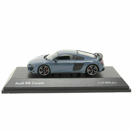 Audi R8 Coupé 2019 Kemora Grey 1:43 model car – side profile view