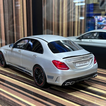 GT Spirit 1:18 Resin Mercedes-Benz C63 S AMG Silver Model Car - fine detailed model replica