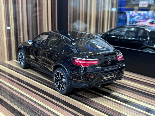 GT Spirit 1/18 Mercedes-Benz GLC 43 Coupe Black Resin Model Car - studio product photo of the scale model