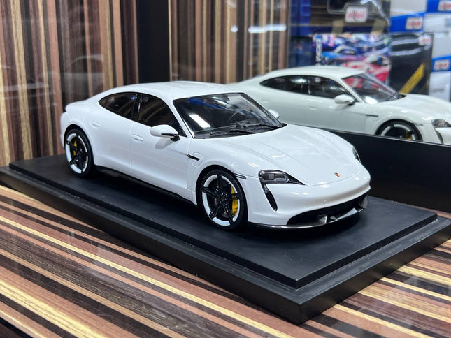 Minichamps Porsche Taycan 1:18 Resin Diecast Model Car White - detailed collector display model