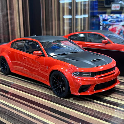 GT Spirit 1/18 Dodge Charger SRT Hellcat Orange Resin Model Car - detailed collector display model