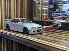 MotorHelix 1:18 Nissan Skyline GT-R R34 Nismo Z-Tune Silver Diecast Model - detailed collector display model