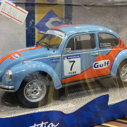 Solido Volkswagen Beetle 1303 1:18 Blue Resin Diecast Model Car - studio product photo of the scale model