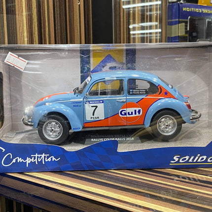 Solido Volkswagen Beetle 1303 1:18 Blue Resin Diecast Model Car - detailed collector display model