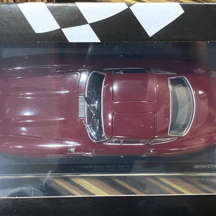 Minichamps Mercedes-Benz 300 SL 1955 1:18 Brown Diecast Model Car - studio product photo of the scale model