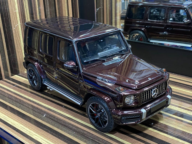 Minichamps 1:18 Mercedes-Benz AMG G63 2018 Brown Diecast Model Car - studio product photo of the scale model