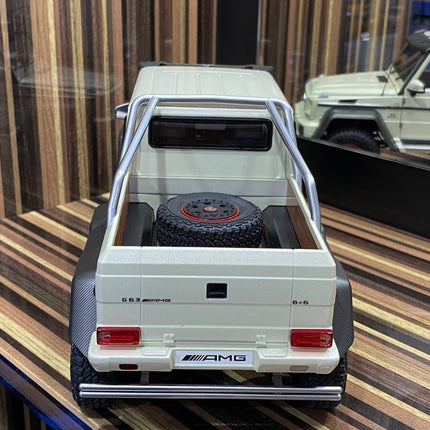 AutoArt Mercedes-Benz G-63 AMG 6x6 White 1:18 Diecast Model Car - collectible scale model car