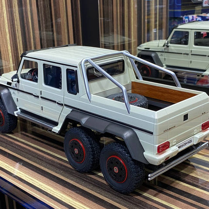 AutoArt Mercedes-Benz G-63 AMG 6x6 White 1:18 Diecast Model Car - fine detailed model replica