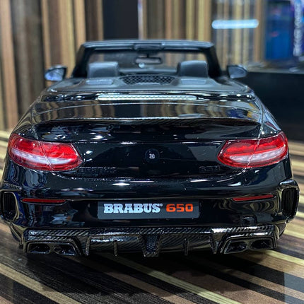 GT Spirit 1/18 Mercedes-Benz Brabus 650 Cabrio Black Resin Model Car - studio product photo of the scale model