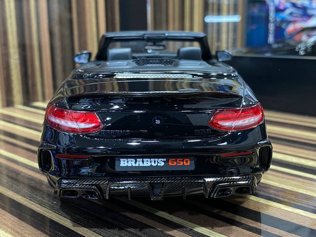 GT Spirit 1/18 Mercedes-Benz Brabus 650 Cabrio Black Resin Model Car - studio product photo of the scale model