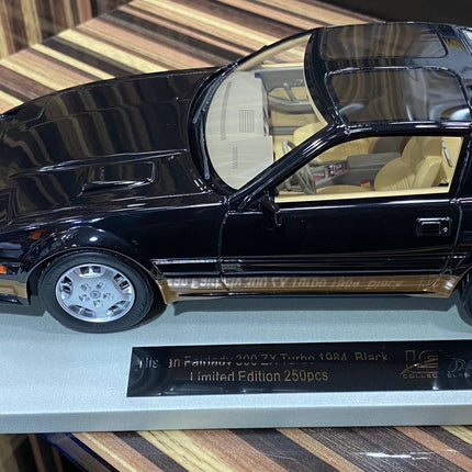 LCD Model Nissan 300 ZX Turbo Black 1:18 Resin Model Car - studio product photo of the scale model