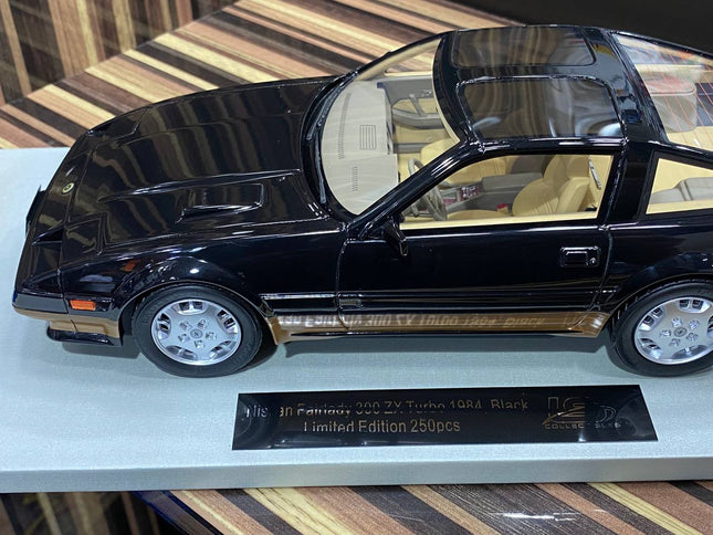 LCD Model Nissan 300 ZX Turbo Black 1:18 Resin Model Car - studio product photo of the scale model
