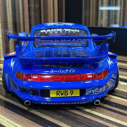GT Spirit Porsche RWB 9 1:18 Blue Resin Model Car - fine detailed model replica