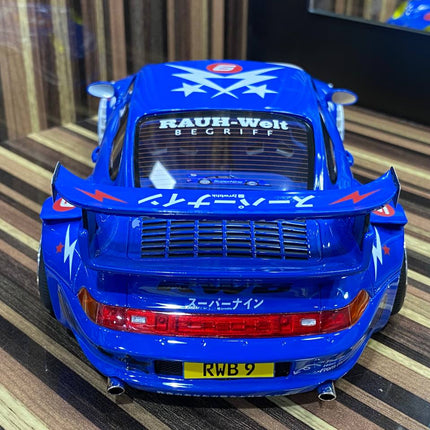 GT Spirit Porsche RWB 9 1:18 Blue Resin Model Car - collectible scale model car