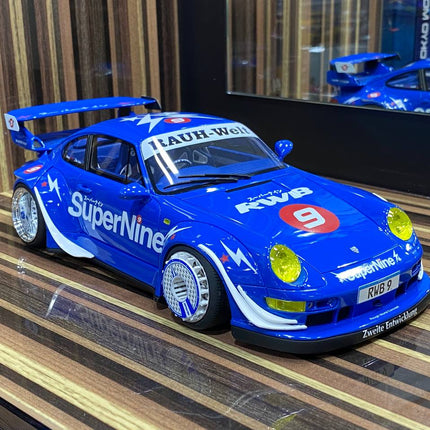 GT Spirit Porsche RWB 9 1:18 Blue Resin Model Car - detailed collector display model
