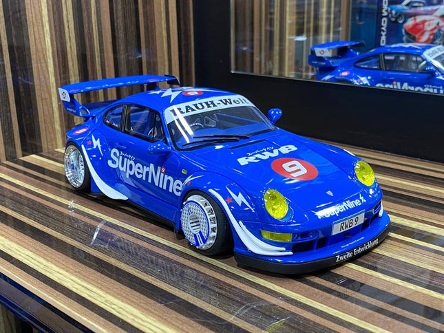 GT Spirit Porsche RWB 9 1:18 Blue Resin Model Car - detailed collector display model