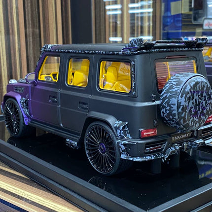 Motorhelix 1/18 Mercedes-Benz G63 MANSORY 50th UAE Edition Black/Purple Resin Model - fine detailed model replica