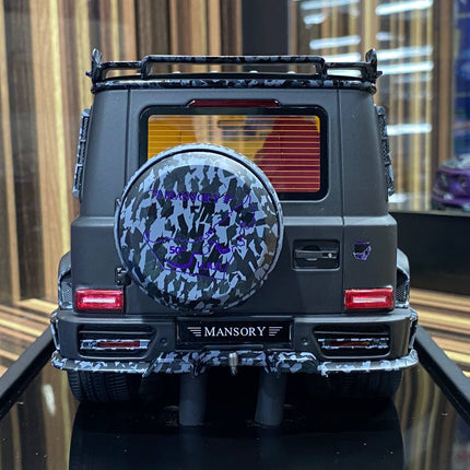 Motorhelix 1/18 Mercedes-Benz G63 MANSORY 50th UAE Edition Black/Purple Resin Model - detailed die-cast style model