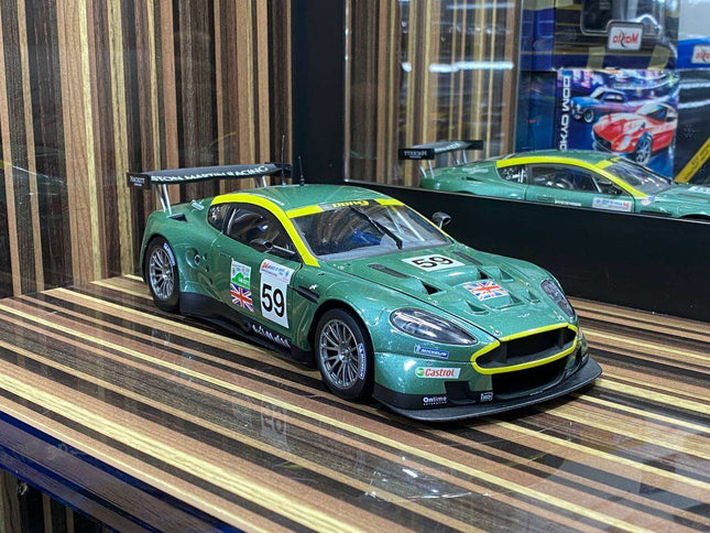 Solido 1:18 Aston Martin DBR9 Racing #59 Green Diecast Model Car - detailed collector display model