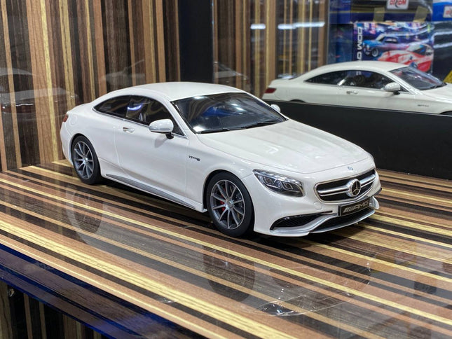 1/18 Mercedes-Benz S63 Coupe White Model Car by GT Spirit - detailed collector display model
