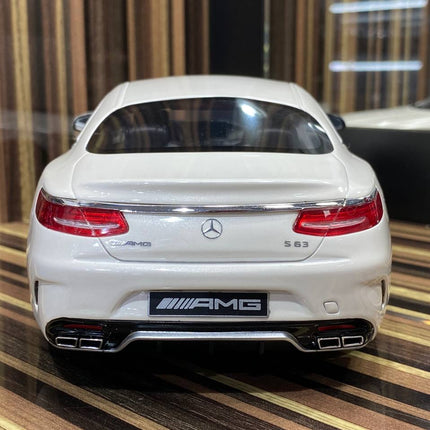 1/18 Mercedes-Benz S63 Coupe White Model Car by GT Spirit - fine detailed model replica