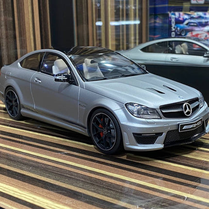 GT Spirit 1:18 Resin Mercedes-Benz C 63 AMG Grey Model Car - detailed collector display model