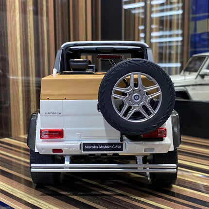 GT Spirit 1:18 Mercedes-Maybach G650 Landaulet White Resin Model Car - studio product photo of the scale model