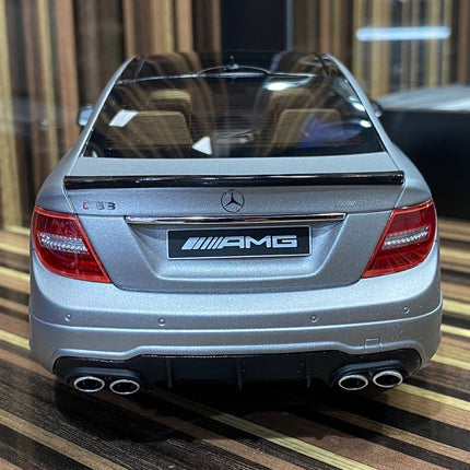 GT Spirit 1:18 Resin Mercedes-Benz C 63 AMG Grey Model Car - studio product photo of the scale model
