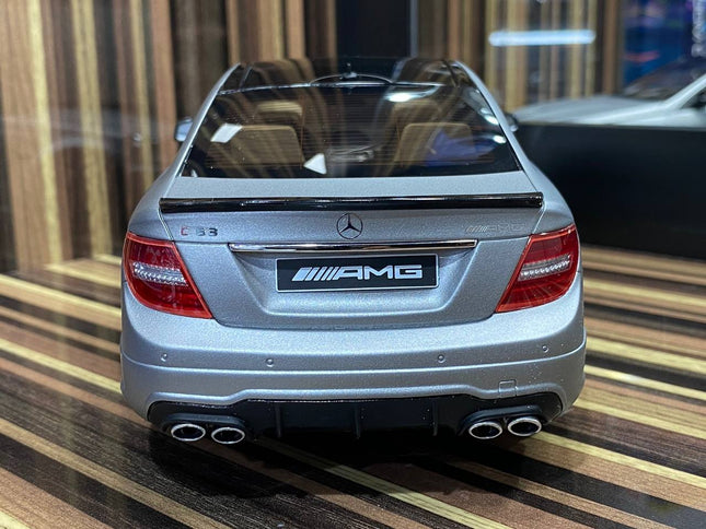 GT Spirit 1:18 Resin Mercedes-Benz C 63 AMG Grey Model Car - studio product photo of the scale model