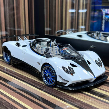 LCD Model Pagani Zonda HP White 1:18 Diecast Model Car - detailed collector display model