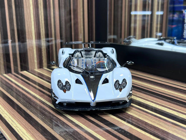 LCD Model Pagani Zonda HP White 1:18 Diecast Model Car - studio product photo of the scale model