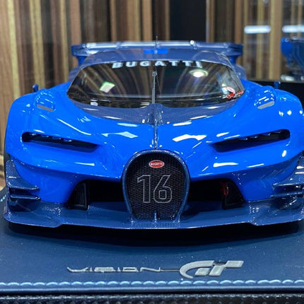 1/18 Resin Bugatti Vision GT Blue Model Car by MR Collection - scale model for display