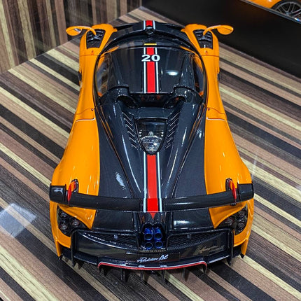 LCD Model Pagani Huayra Roadster Orange 1:18 Diecast Model Car - studio product photo of the scale model