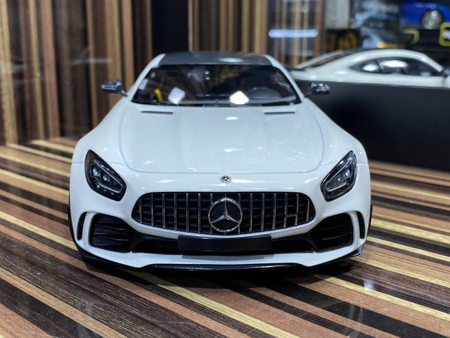 Minichamps 1:18 Resin Mercedes-Benz AMG GTR White - studio product photo of the scale model