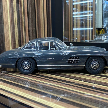 Minichamps 1:18 Mercedes-Benz 300SL Coupe Grey Diecast Model Car - studio product photo of the scale model