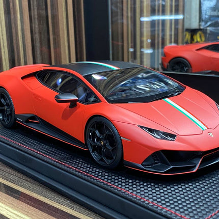 Lamborghini Huracan EVO 2019 1:18 Orange Resin Model Car by MR - detailed collector display model