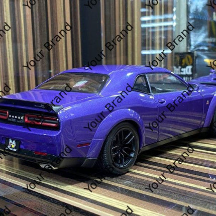 Solido 1/18 Dodge Challenger R/T SCAT Pack Widebody Purple Diecast - showroom-quality model replica
