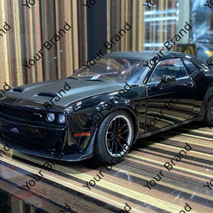 Solido 1:18 Diecast Dodge Challenger SRT Hellcat Black Model Car - premium collector scale model